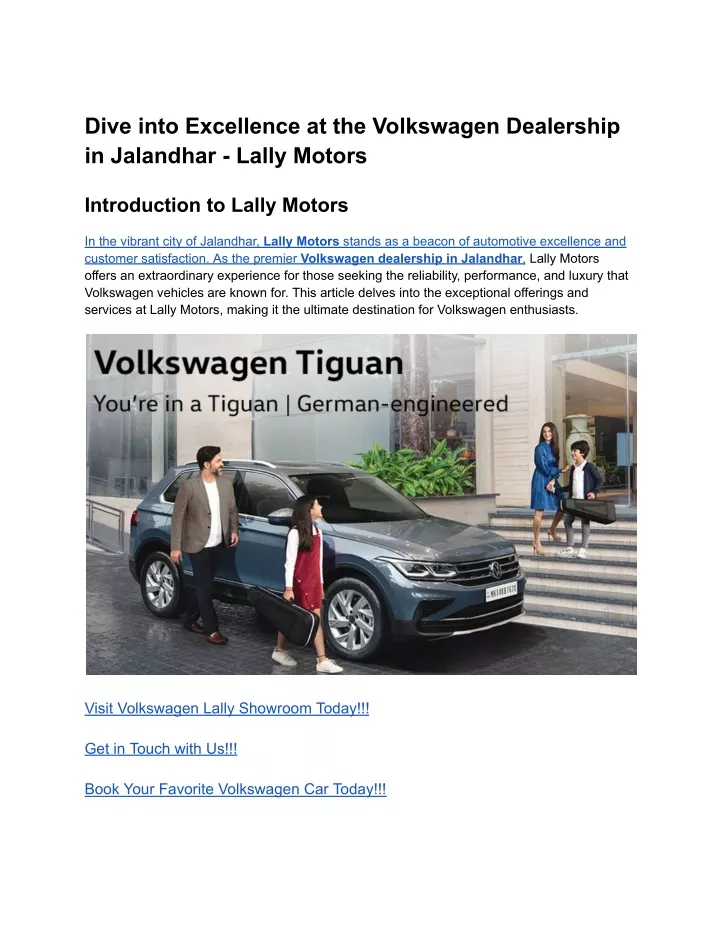 dive into excellence at the volkswagen dealership