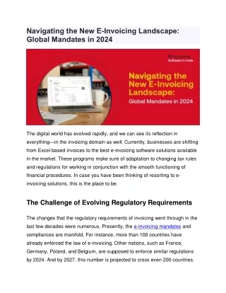 Navigating the New E-Invoicing Landscape: Global Mandates in 2024