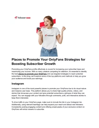 Places to Promote Your OnlyFans Strategies for Boosting Subscriber Growth