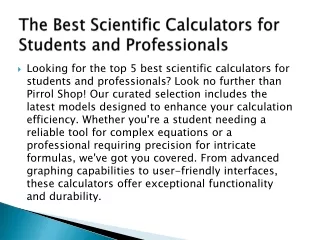 The Best Scientific Calculators for Students and Professionals