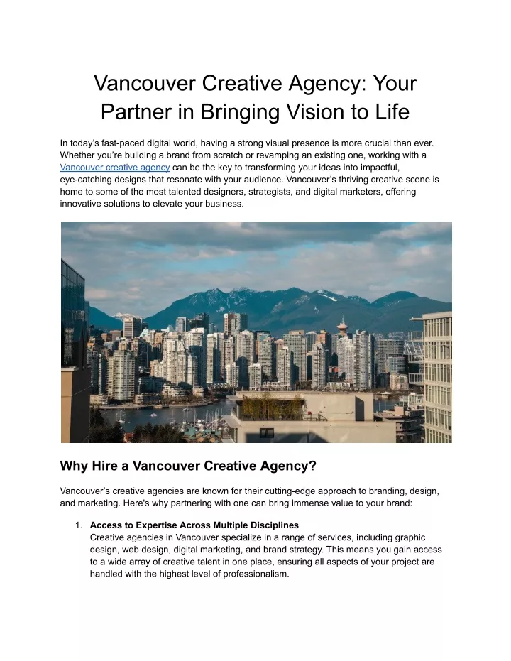 vancouver creative agency your partner