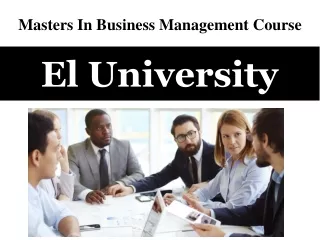 Masters In Business Management Course