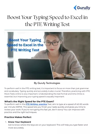 Boost Your Typing Speed to Excel in the PTE Writing Test