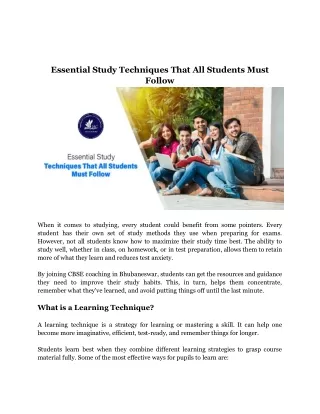 Essential Study Techniques That All Students Must Follow