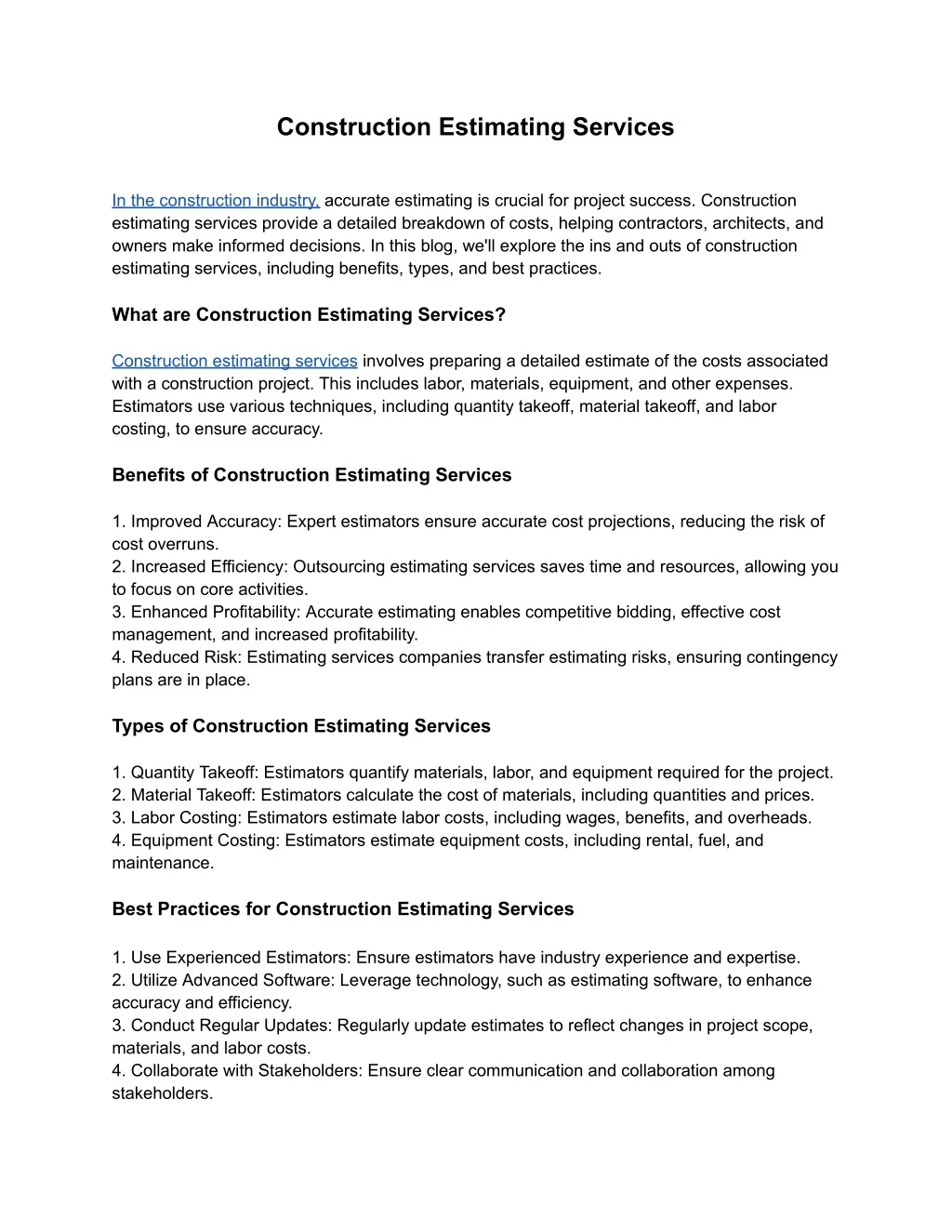 PPT - construction estimating services (2) PowerPoint Presentation ...