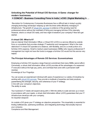 Unlocking the Potential of Virtual CIO Services_ A Game- changer for modern businesses