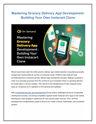 mastering grocery delivery app development