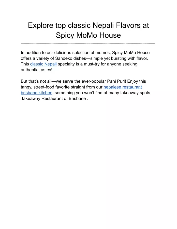 explore top classic nepali flavors at spicy momo