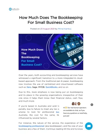 What Affects Bookkeeping Costs for Australian Small Businesses?