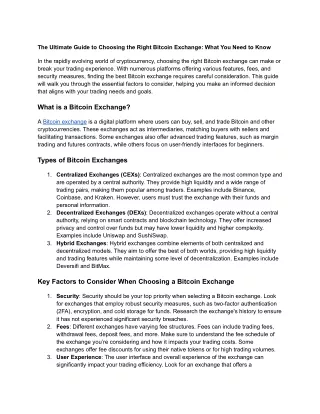The Ultimate Guide to Choosing the Right Bitcoin Exchange_ What You Need to Know