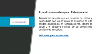 Artículos para estanques  Estanques.net