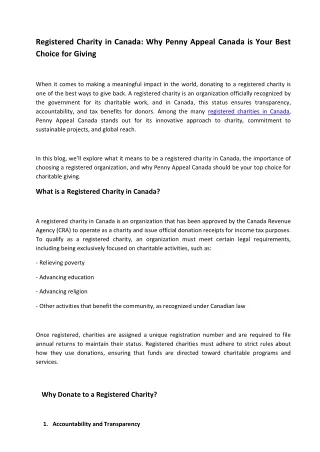 Registered Charity in Canada Why Penny Appeal Canada is Your Best Choice for Giving