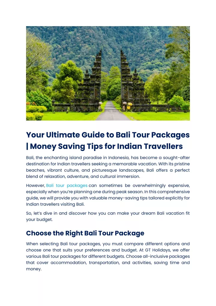 your ultimate guide to bali tour packages money