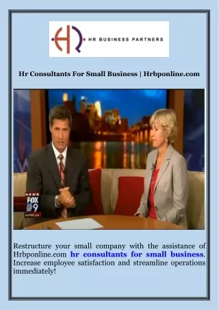 Hr Consultants For Small Business  Hrbponline.com