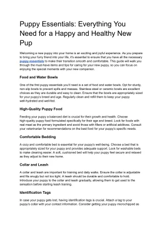 Puppy Essentials_ Everything You Need for a Happy and Healthy New Pup