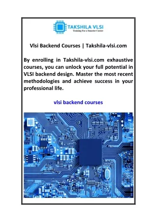 vlsi backend courses takshila vlsi com