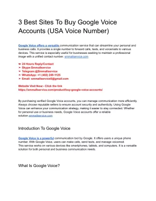 3 Best Sites To Buy Google Voice Accounts (USA Voice Number)