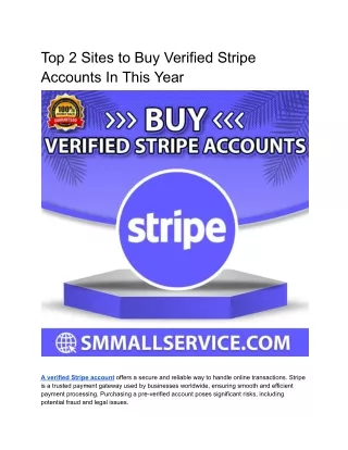 Top 2 Sites to Buy Verified Stripe Accounts In This Year