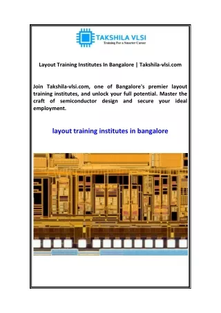 layout training institutes in bangalore takshila