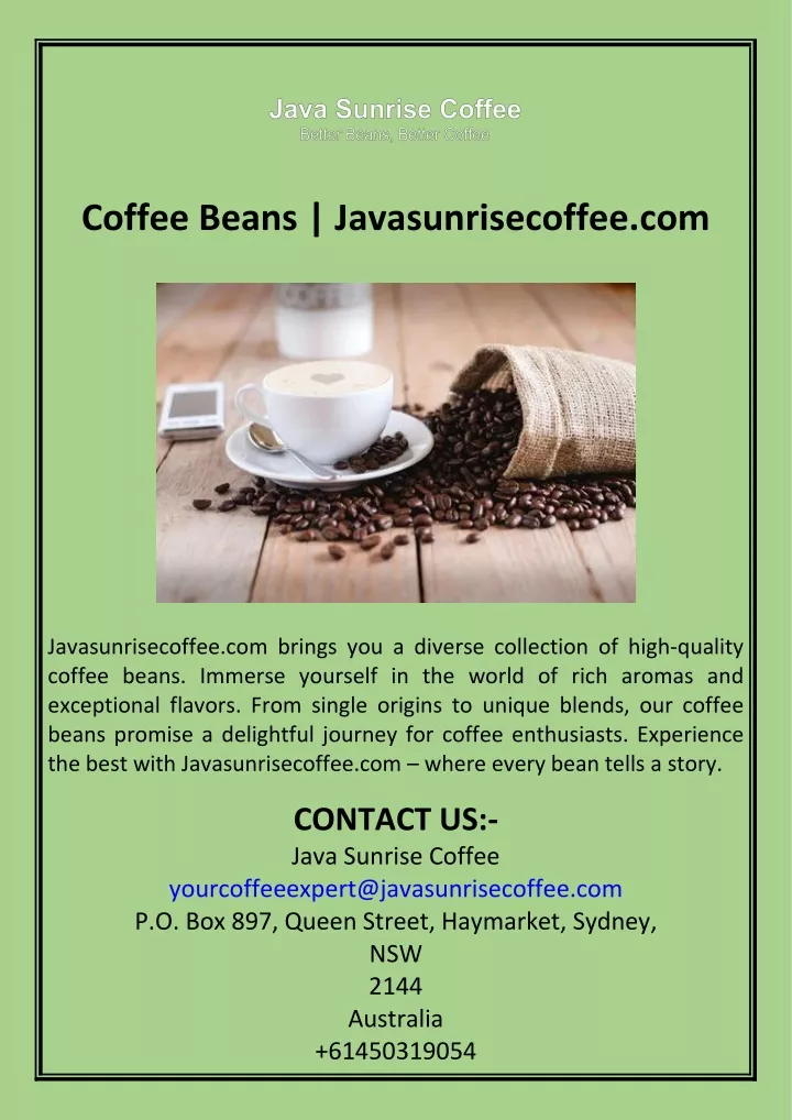 coffee beans javasunrisecoffee com