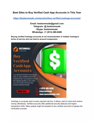 Best Sites to Buy Verified Cash App Accounts in This Year