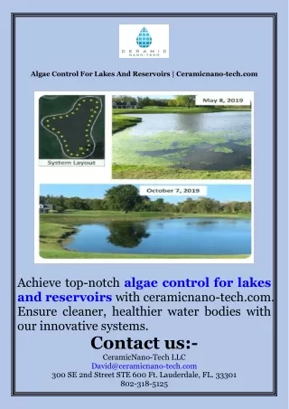 Algae Control For Lakes And Reservoirs  Ceramicnano-tech.com