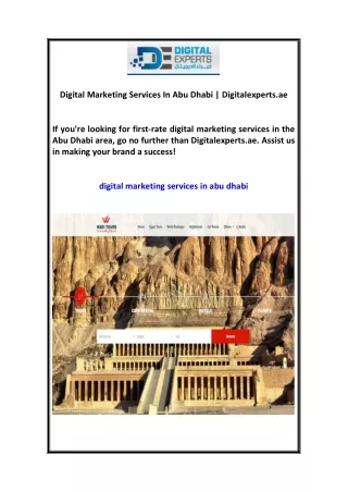 Digital Marketing Services In Abu Dhabi | Digitalexperts.ae