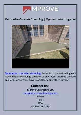 Decorative Concrete Stamping  Mprovecontracting.comv