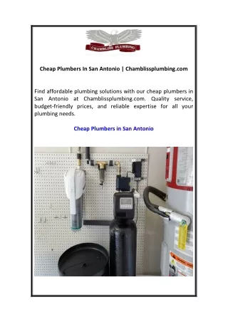 cheap plumbers in san antonio chamblissplumbing