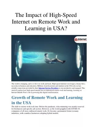 the impact of high speed internet on remote work