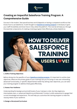 creating an impactful salesforce training program