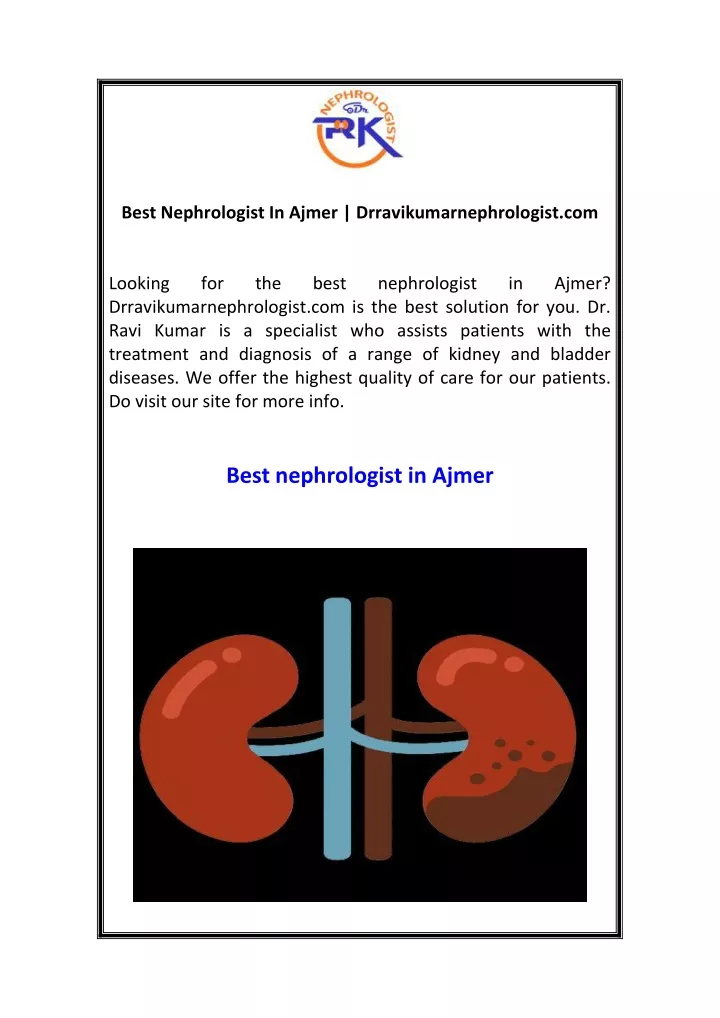 best nephrologist in ajmer