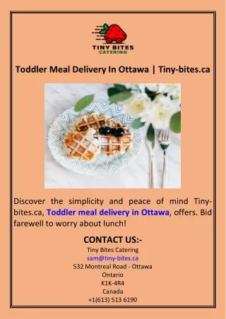 Toddler Meal Delivery In Ottawa  Tiny-bites.ca