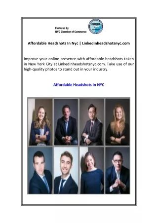 Affordable Headshots In Nyc | Linkedinheadshotsnyc.com