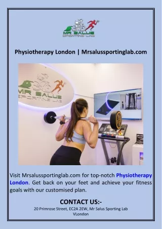 Physiotherapy London  Mrsalussportinglab.com