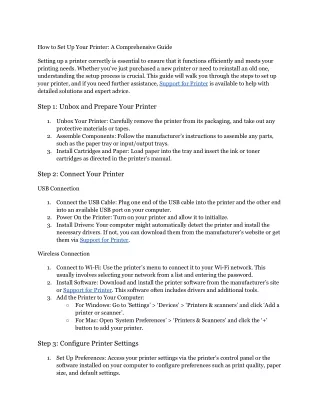 how to set up your printer a comprehensive guide
