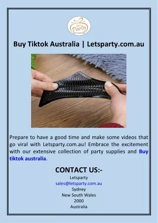 Buy Tiktok Australia  Letsparty.com.au