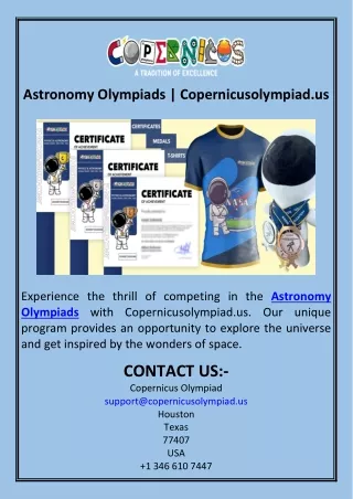 Astronomy Olympiads  Copernicusolympiad.us