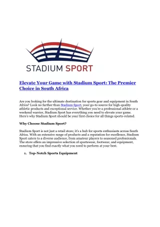 elevate your game with stadium sport the premier