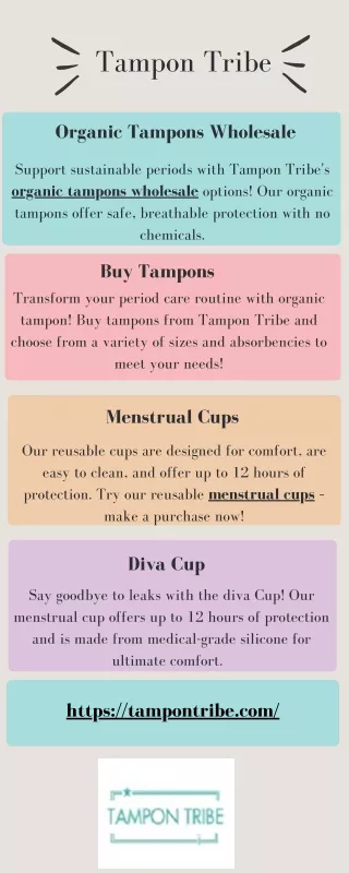 Organic Tampons Wholesale