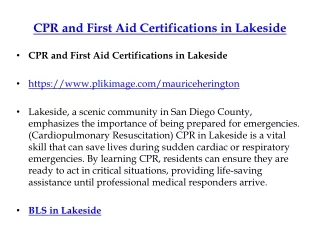 CPR and First Aid Certifications in Lakeside