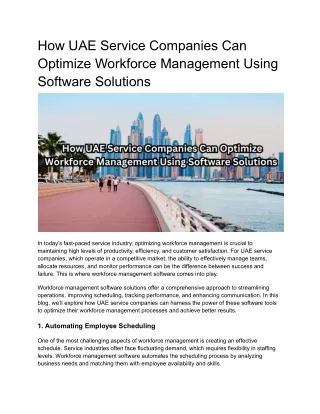 how uae service companies can optimize workforce