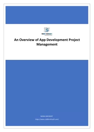 An Overview of App Development Project Management - Siddhi Infosoft