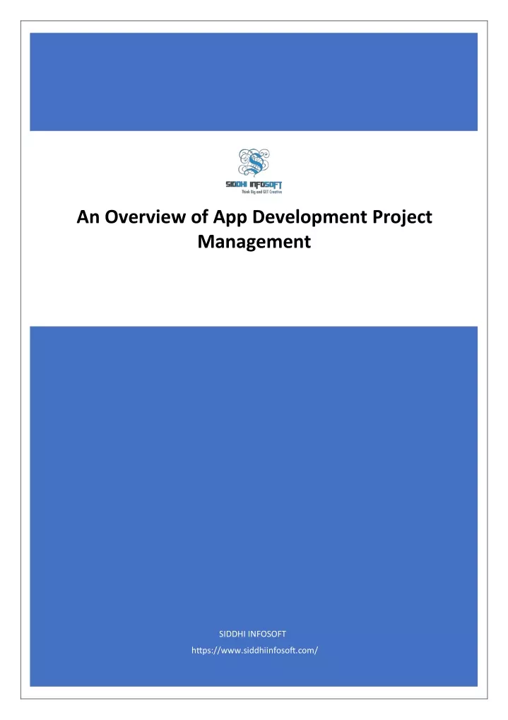 an overview of app development project management