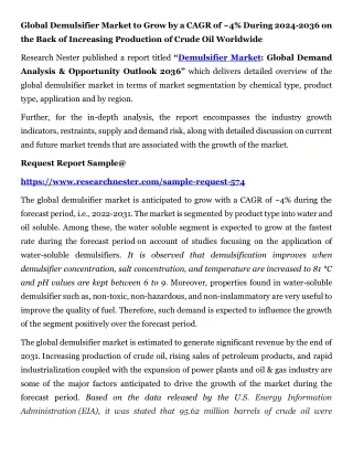 global demulsifier market to grow by a cagr