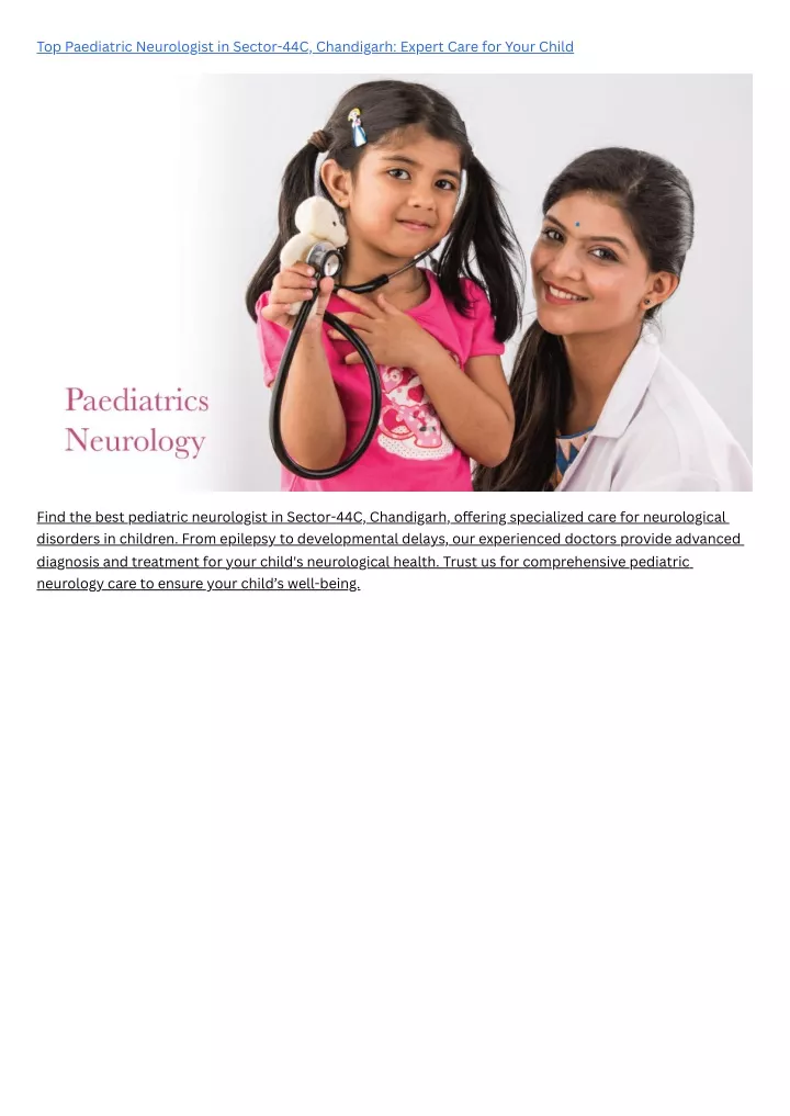 top paediatric neurologist in sector