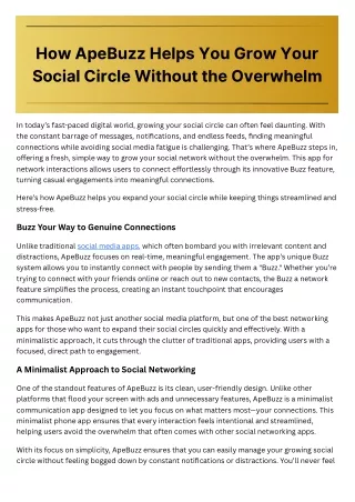 How ApeBuzz Helps You Grow Your Social Circle Without the Overwhelm