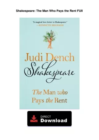 Shakespeare: The Man Who Pays The Rent Online