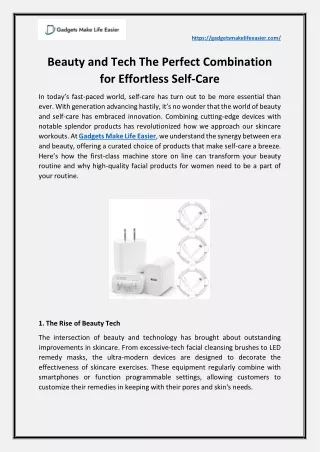 Beauty and Tech The Perfect Combination for Effortless Self-Care