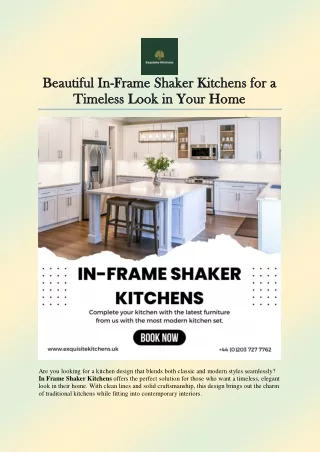 Timeless In-Frame Shaker Kitchens for Your Dream Home